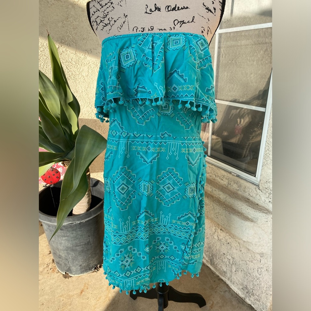 Elegant Teal Off-Shoulder Dress